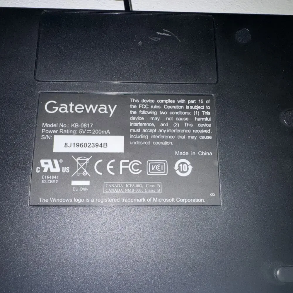 GATEWAY KB-0817 Black Wired PS/2 Multimedia Keyboard Tested OEM mouse USB MOAKUO